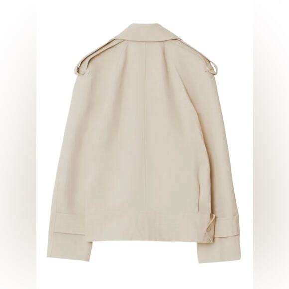 Burberry off-centre canvas trench jacket Light Beige 4 $2999 - Picture 4 of 11